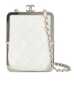 Kiss Plexi Clutch, Lambskin, White, 30613698 (2020), DB, 3*